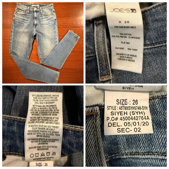 Joe's Jeans High Rise Skinny Ankle Siyeh Blue Distressed Hem Stretch Jeans 26 - Picture 7 of 14